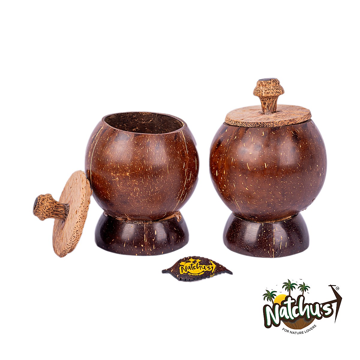 Container with Coconut Wood Lid 300ml (Set of 1)