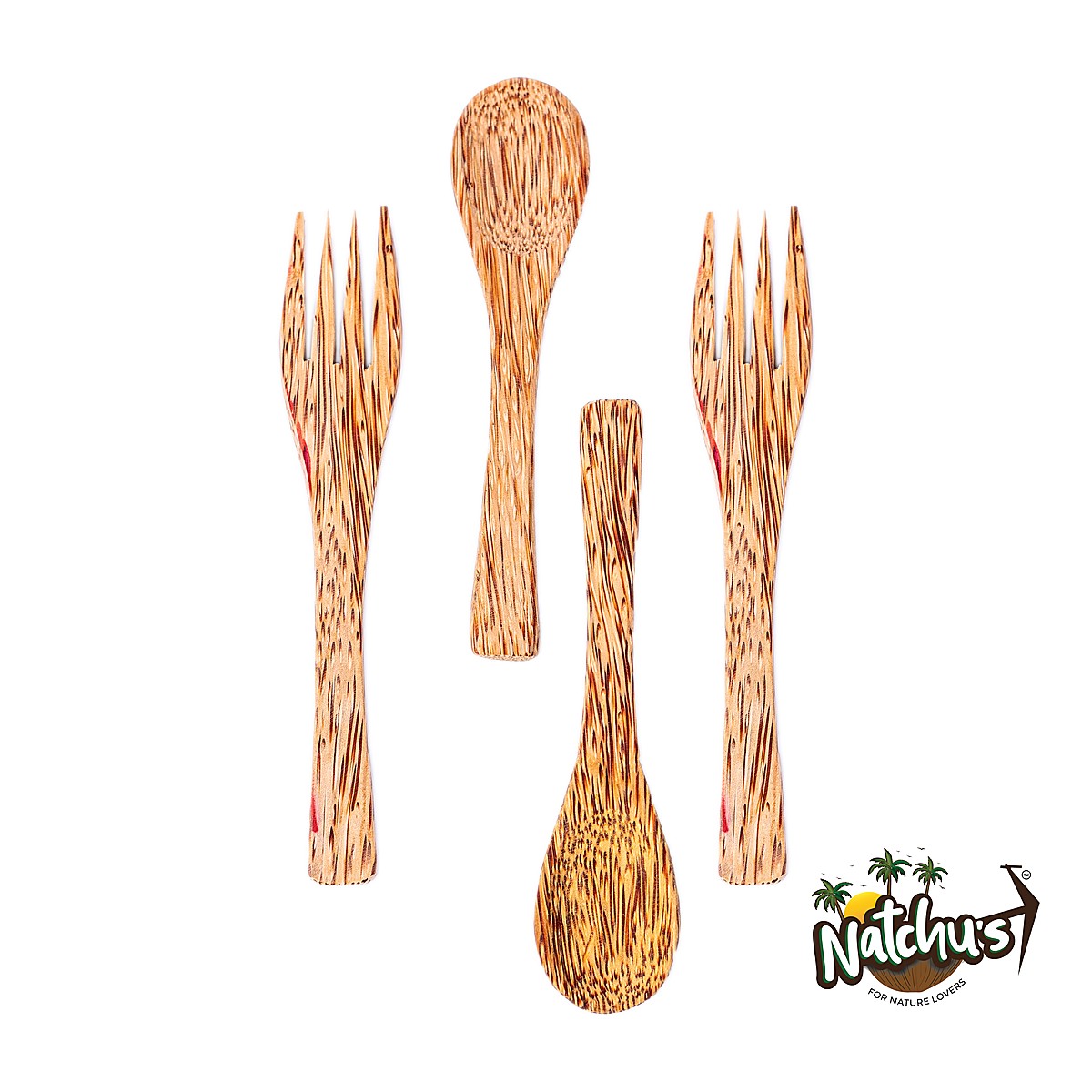 Coconut Wood Spoon & Fork Set (Set of 2 Each)