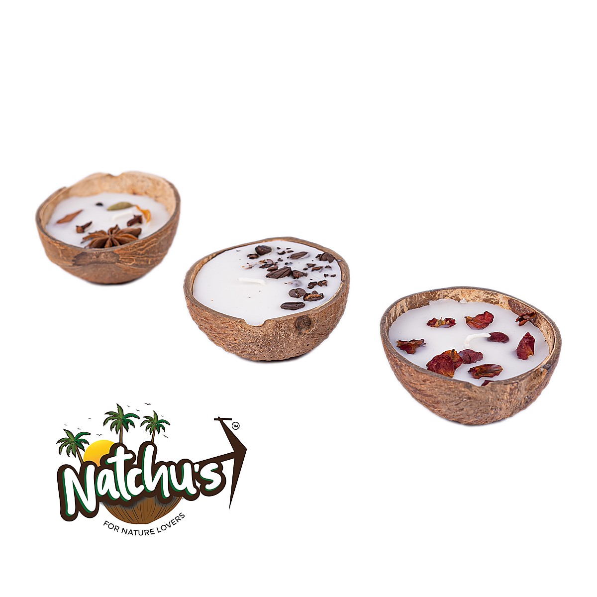 Matte Oval Candle 100ml - Rose, Spices & Coffee Bean Toppings (Set of 1 Each)
