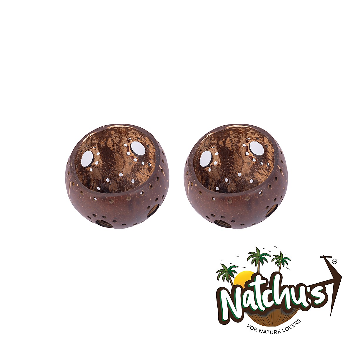 Candle Holder - Glossy Floral Design, Larger Holes (Set of 2)